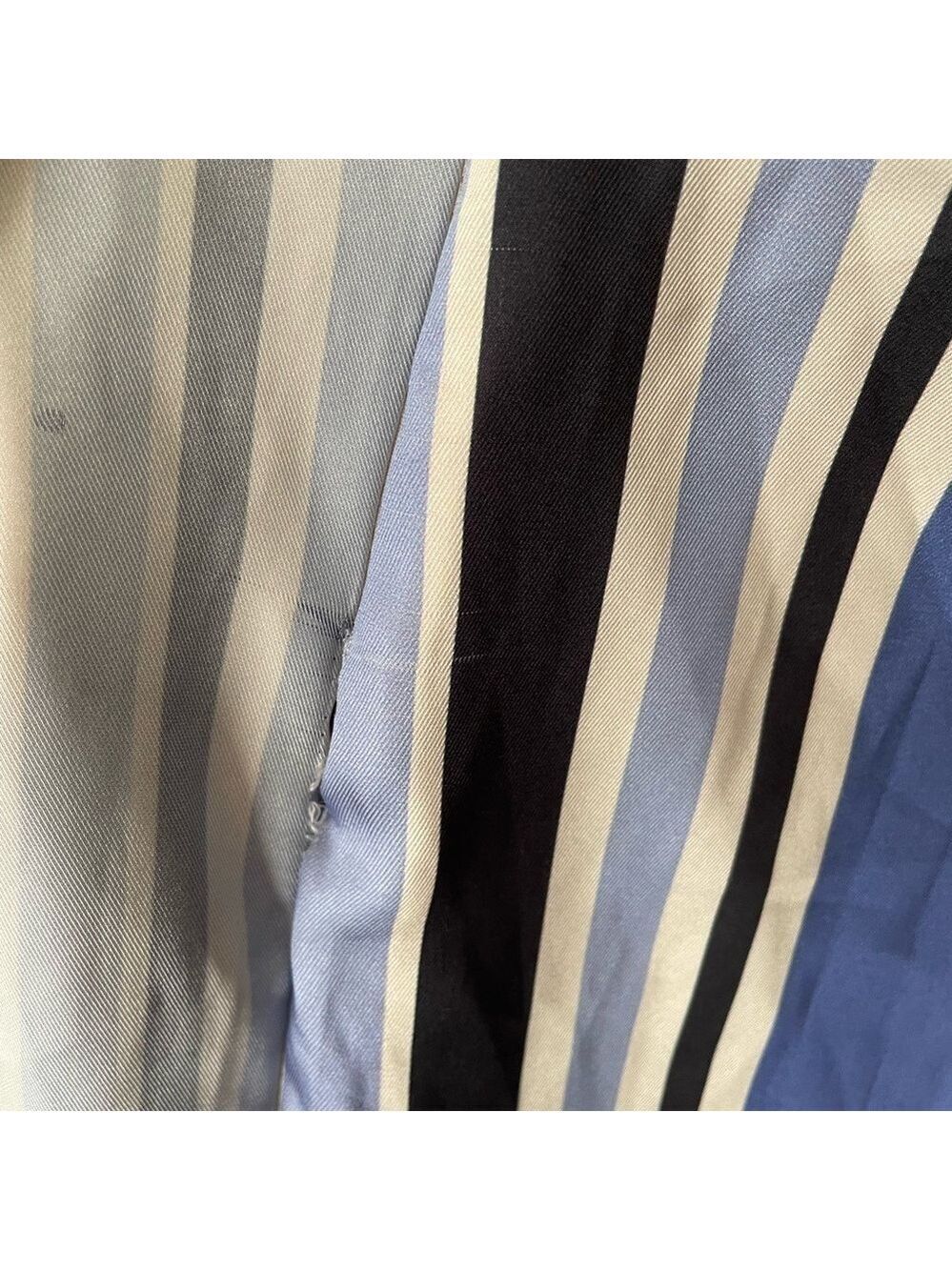 Zara Satin Striped Skort Romper Blue White Wrap V Neck NWT Size Small - Picture 9 of 16